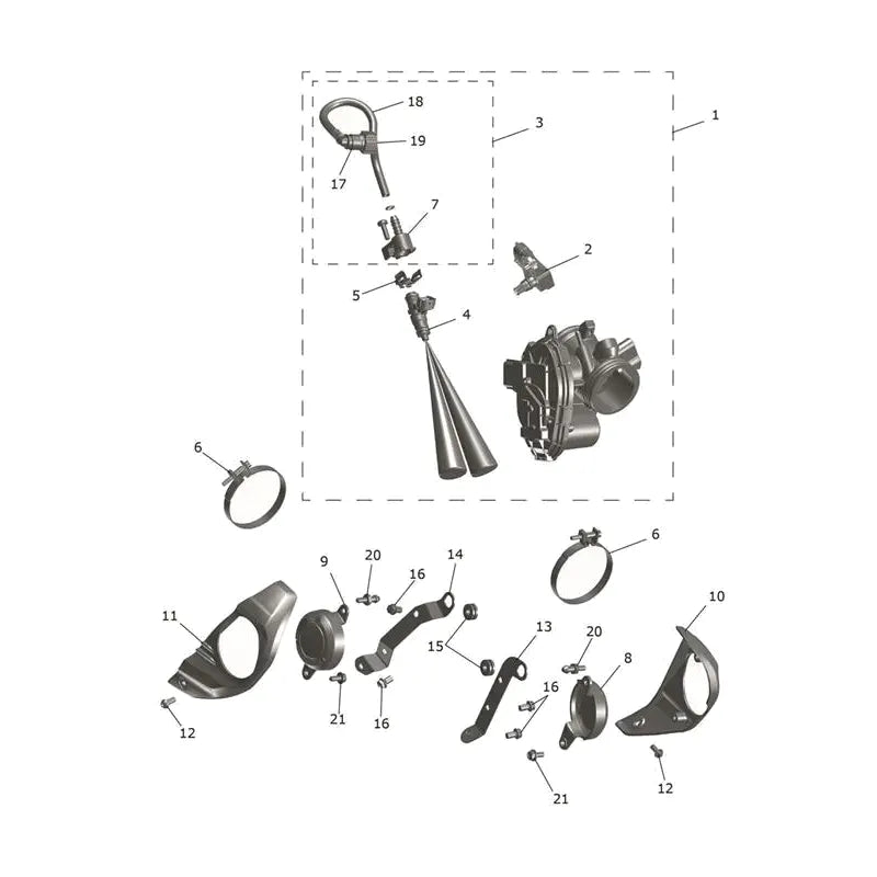Accélérateur et Rampe d'Injection Thruxton 400 Micro-Fiche