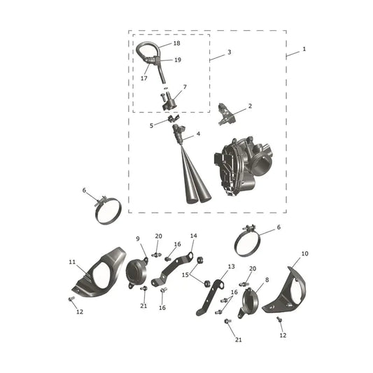 Accélérateur et Rampe d'Injection Thruxton 400 Micro-Fiche