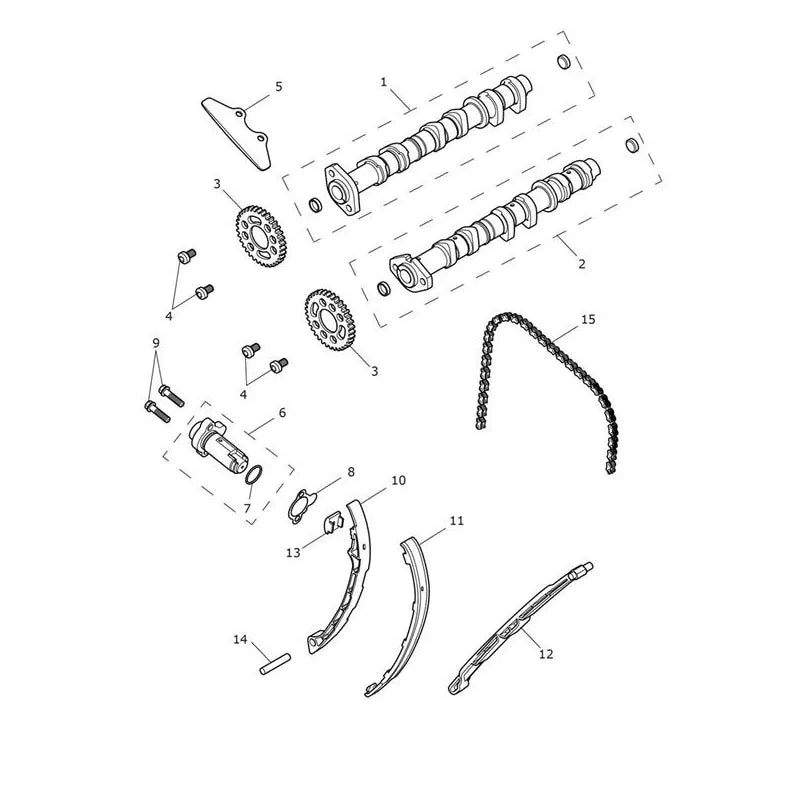 Arbres à Cames Daytona 660 VIN jusqu'au CM3406 Micro-Fiche