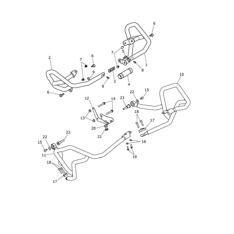 Barres de Protection Tiger 900 Rally Pro VIN jusqu'au BP4995 Micro-Fiche