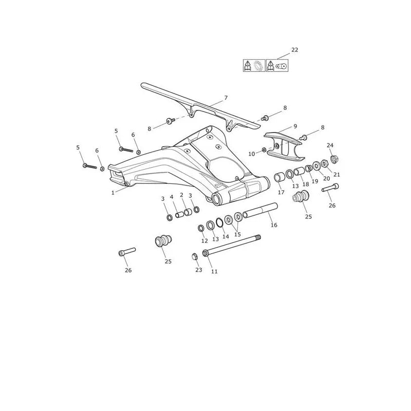 Bras Oscillant Arrière Daytona 675R VIN à partir de 564948 Micro-Fiche
