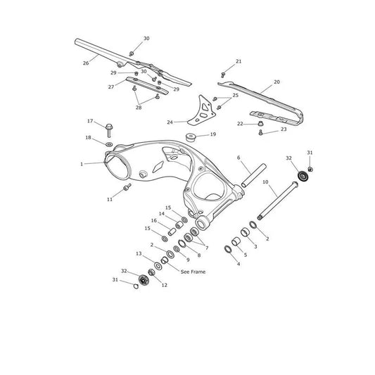 Bras Oscillant Arrière Speed Triple 1050 VIN 461332 à 735437 Micro-Fiche