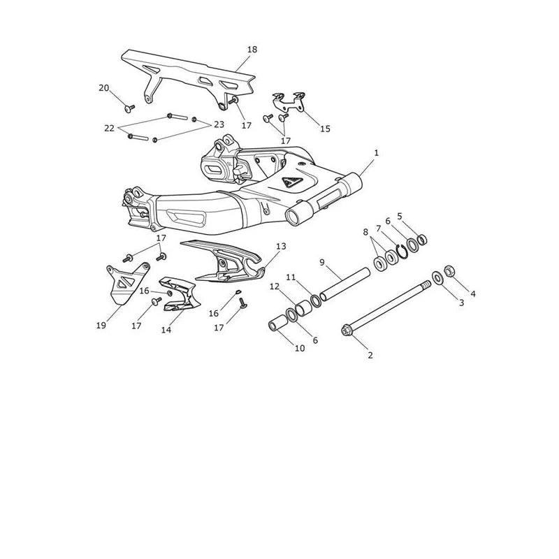 Bras Oscillant Scrambler 1200 XC VIN jusqu'au AE9097 Micro-Fiche