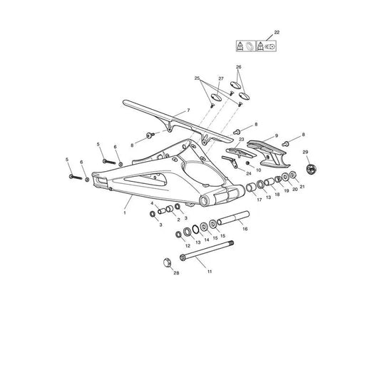 Bras Oscillant Street Triple 675R (VIN jusqu'au 560476) Micro-Fiche