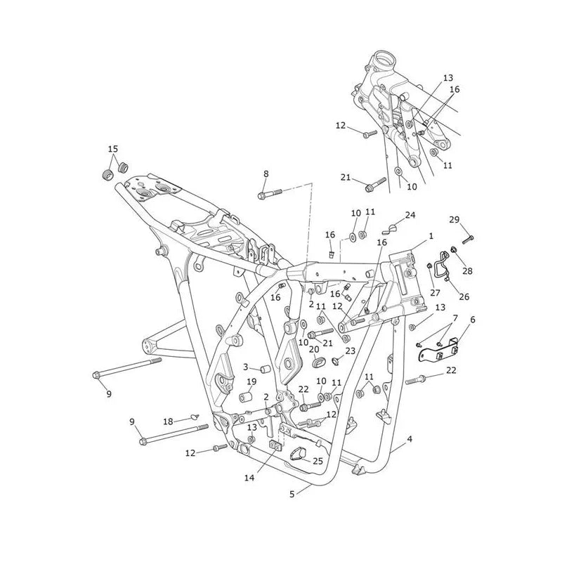 Cadre et Boucle Arrière V2 Street Twin 900 VIN jusqu'au AB9714 Micro-Fiche