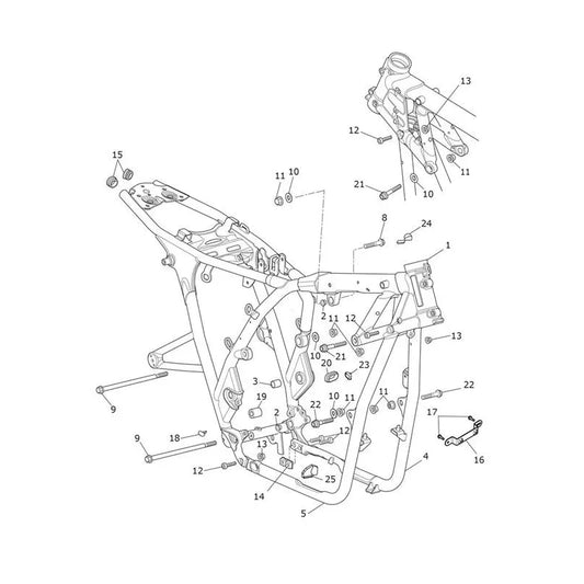Cadre et Boucle Arrière Bonneville T100 VIN AC5927 à CL9403 Micro-Fiche