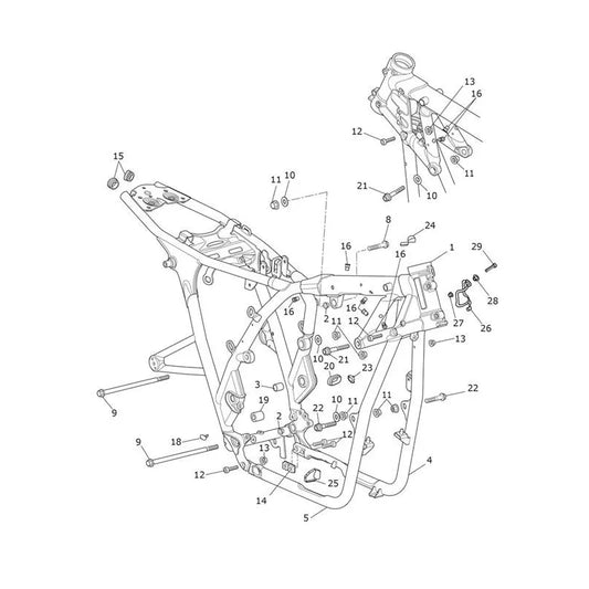 Cadre et Boucle Arrière Bonneville T100 Black Micro-Fiche