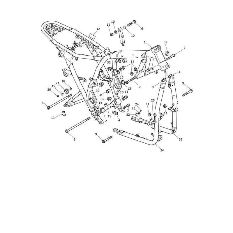 Cadre et Boucle Arrière Scrambler 1200 XE VIN à partir de CL1737 Micro-Fiche