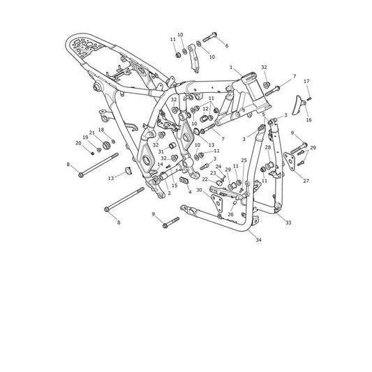 Cadre et Boucle Arrière Scrambler 1200 XC VIN jusqu'au AE9097 Micro-Fiche