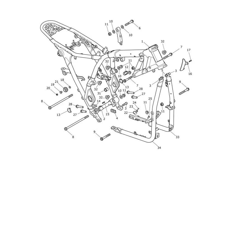 Cadre et Boucle Arrière Scrambler 1200 XC VIN à partir de AE9098 Micro-Fiche