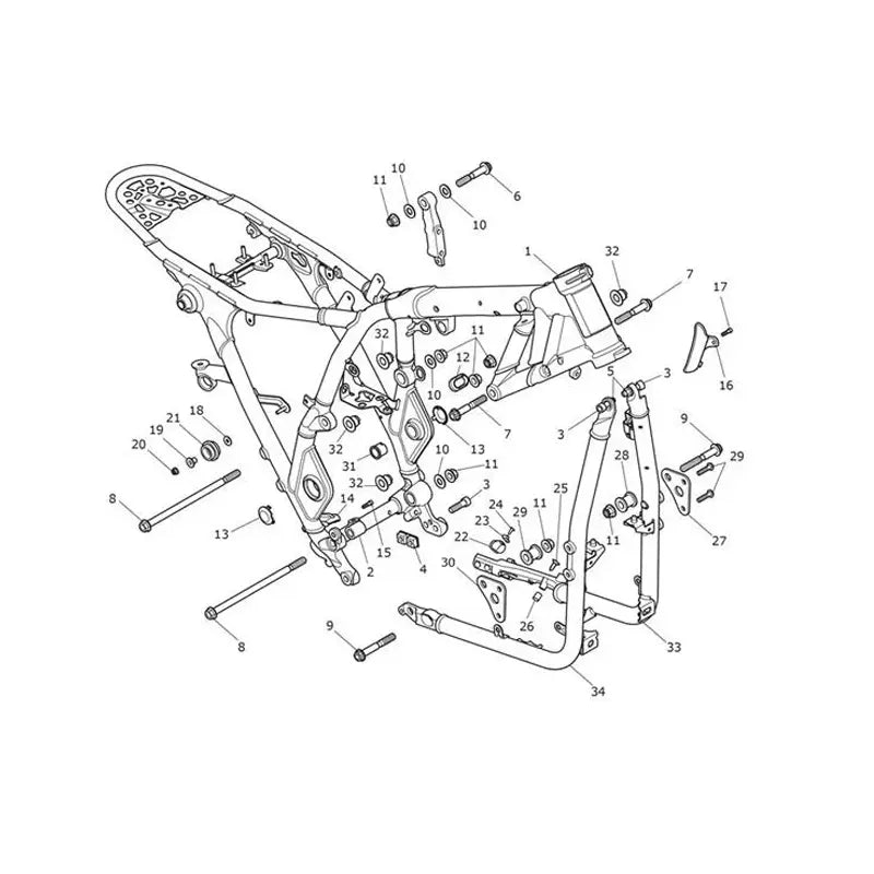 Cadre et Boucle Arrière Scrambler 1200 XE VIN jusqu'au AC8498 Micro-Fiche