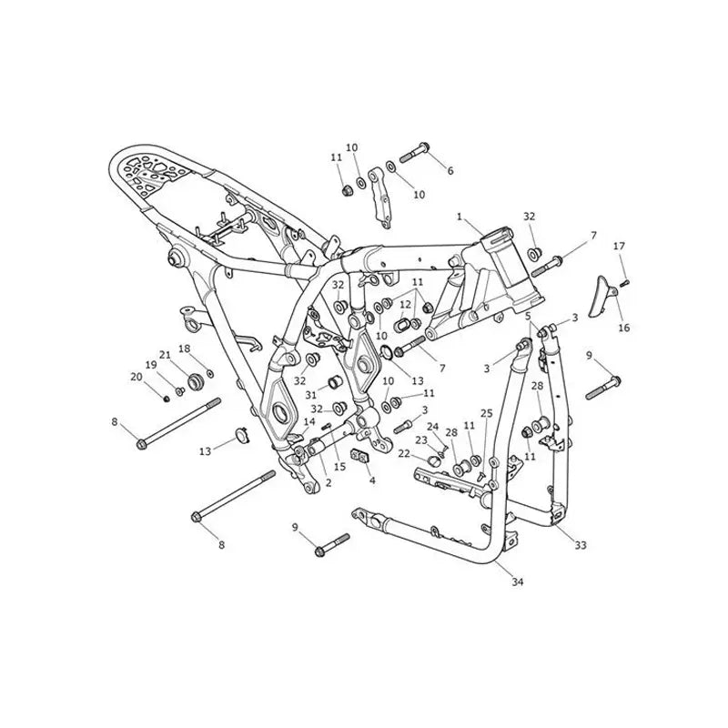 Cadre et Boucle Arrière Scrambler 1200 XE VIN AC8499 à BN8564 Micro-Fiche