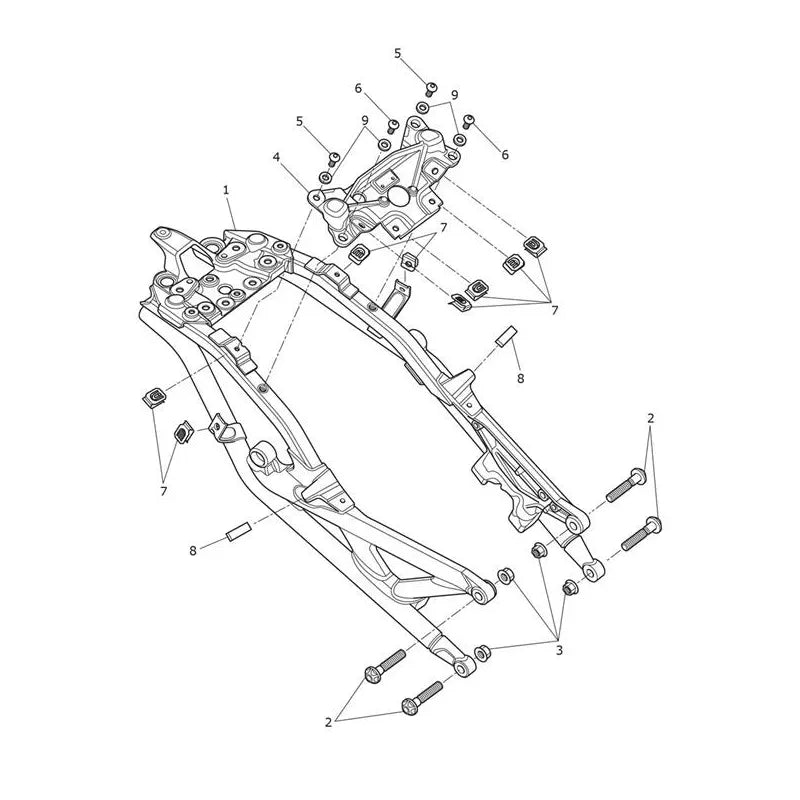 Cadre et Boucle Arrière Speed Triple 1050 R (VIN à partir de 735337) Micro-Fiche