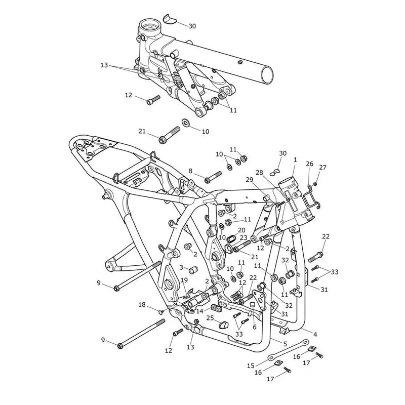Cadre et Boucle Arrière Speed Twin 1200 VIN jusqu'au AE2310 Micro-Fiche