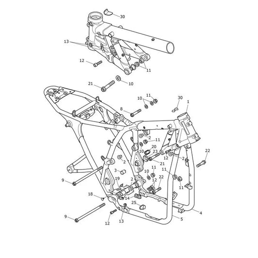 Cadre et Boucle Arrière Speed Twin 1200 VIN AE2311 à CA0786 Micro-Fiche