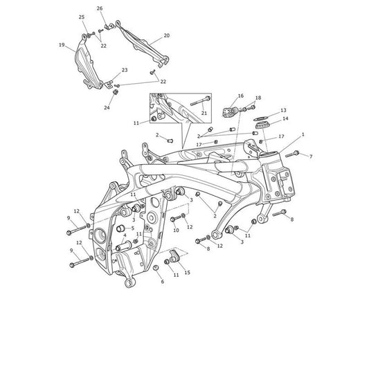 Cadre Principal Speed Triple 1050 RS VIN à partir de 867601 Micro-Fiche