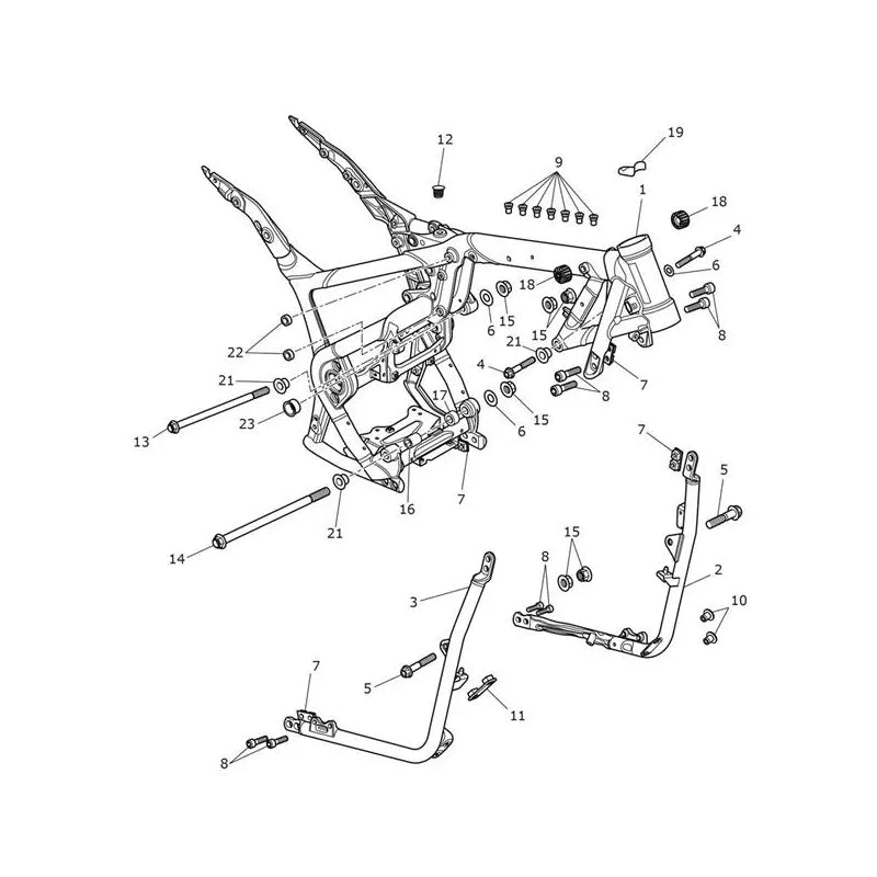Cadre Principal Bonneville Speedmaster (VIN jusqu'au AC1200) Micro-Fiche