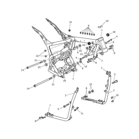 Cadre Principal Bonneville Speedmaster (VIN jusqu'au AC1200) Micro-Fiche