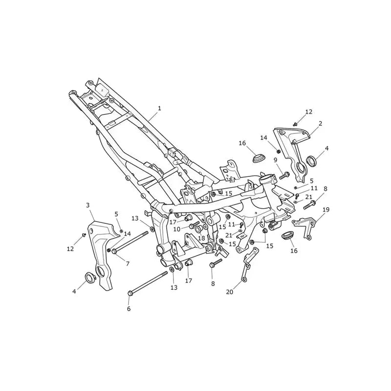 Cadre Principal Tiger Sport 660 VIN jusqu'au CB9285 Micro-Fiche