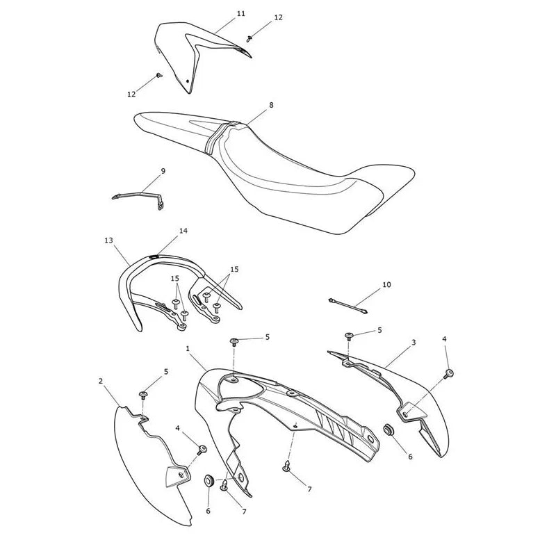 Carénage Arrière & Selle Speed Triple 1050 VIN 461332 à 735437 Micro-Fiche