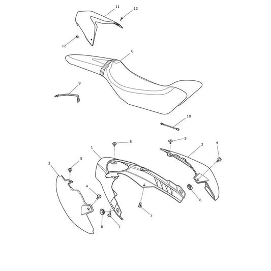 Carénage Arrière & Selle Speed Triple 1050 R VIN jusqu'au 735336 Micro-Fiche