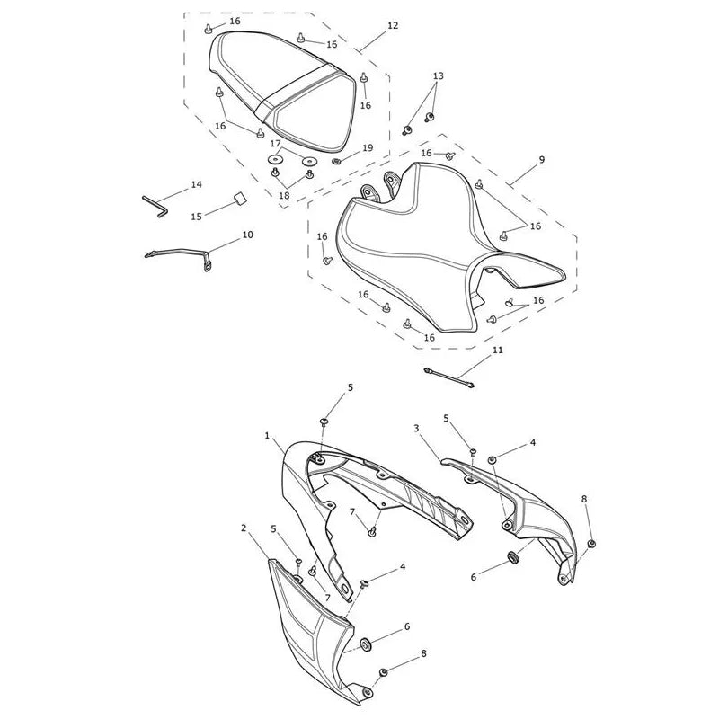 Carénage Arrière & Selle Speed Triple 1050 R (VIN à partir de 735337) Micro-Fiche