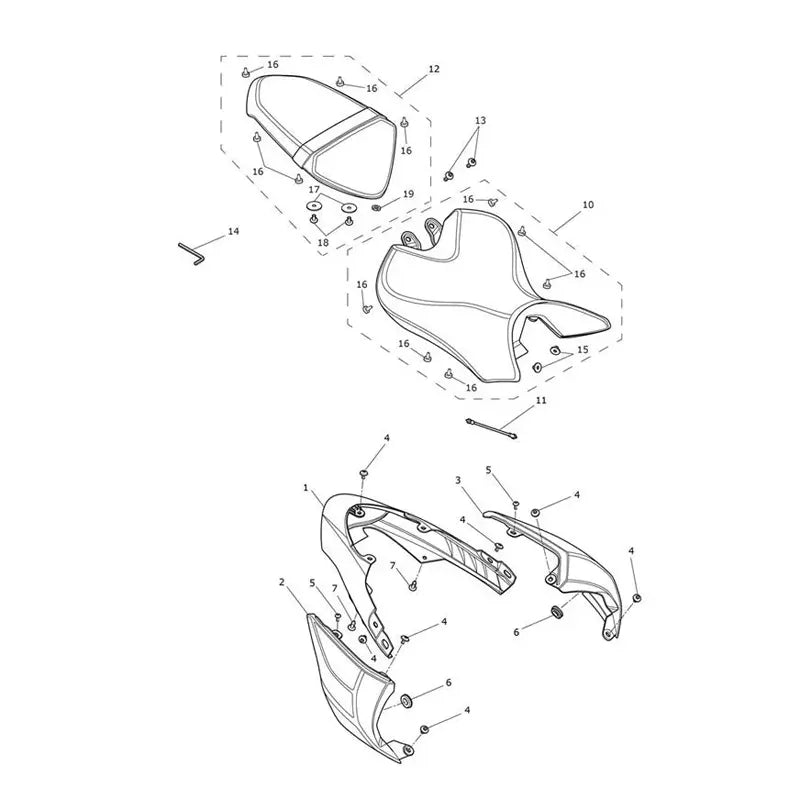 Carénage Arrière & Selle Speed Triple 1050 S (VIN à partir de 867685) Micro-Fiche
