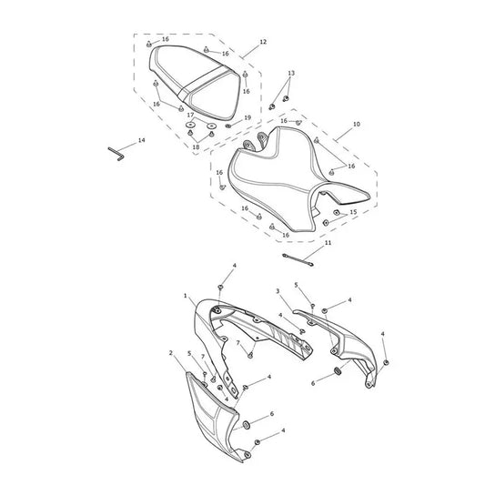 Carénage Arrière & Selle Speed Triple 1050 S (VIN à partir de 867685) Micro-Fiche
