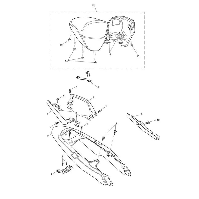 Carénage Arrière & Selle Tiger 1050 (VIN 287504 à 570058) Micro-Fiche