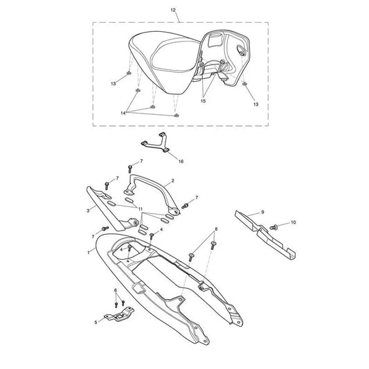 Carénage Arrière & Selle Tiger 1050 (VIN 287504 à 570058) Micro-Fiche