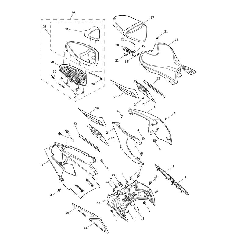 Carénages Arrière et Selle