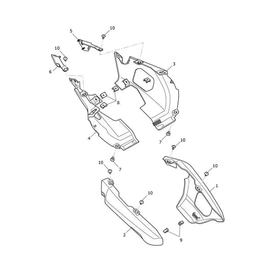 Carénage Arrière Tiger Sport 660 VIN jusqu'au CB9285 Micro-Fiche