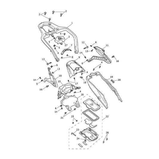 Carénage Arrière & Poignée Passager Tiger 1200 GT Pro (VIN à partir de AV5527)