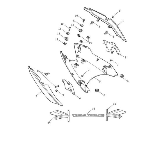 Carénage Arrière Triple Tribute Trident 660 VIN CB1390 à CN4039 Micro-Fiche