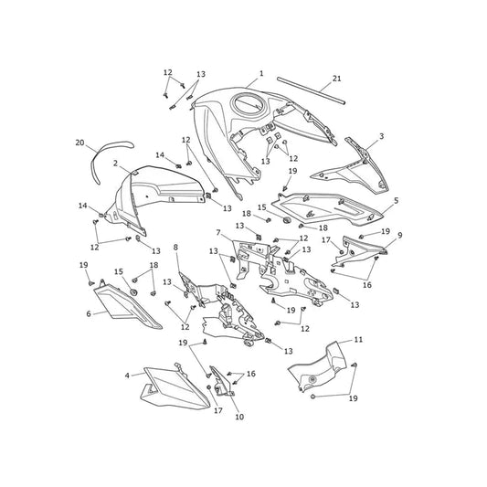 Carénage de Réservoir Tiger Sport 660 VIN jusqu'au CB9285 Micro-Fiche