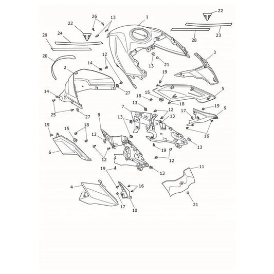Carénage de Réservoir Tiger Sport 800 Tour Micro-Fiche