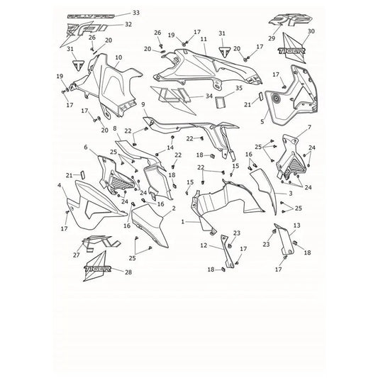 Carénage latéraux Tiger 1200 Desert Micro-Fiche