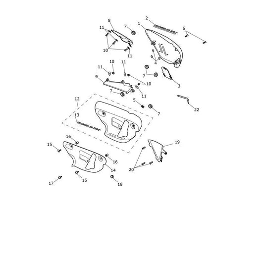 Carénages Latéraux Scrambler 1200 X Micro-Fiche