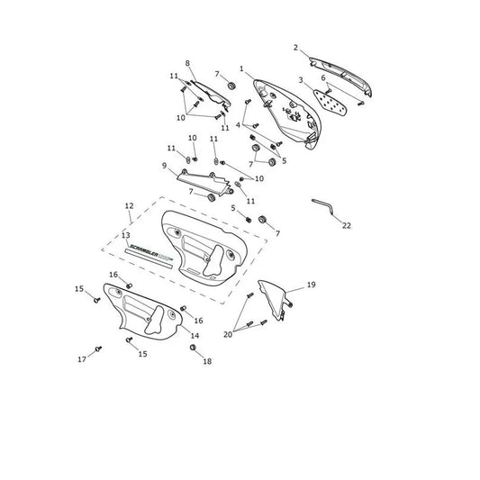 Carénages Latéraux Scrambler 1200 XE VIN AC8499 à BN8564 Micro-Fiche