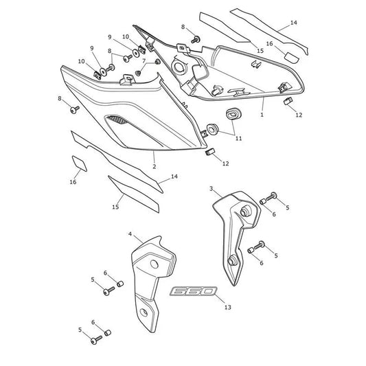 Carénages Latéraux Trident 660 VIN CB1390 à CN4039 Micro-Fiche