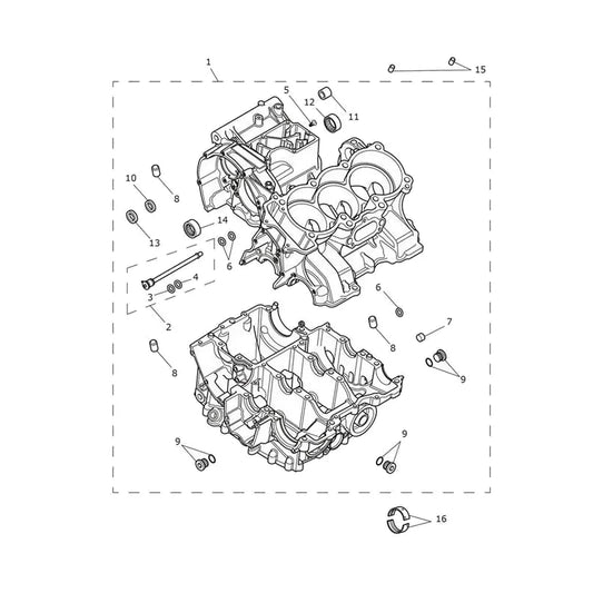 Carter Moteur et Pièces Tiger Sport 660 à partir de CN4034 Micro-Fiche
