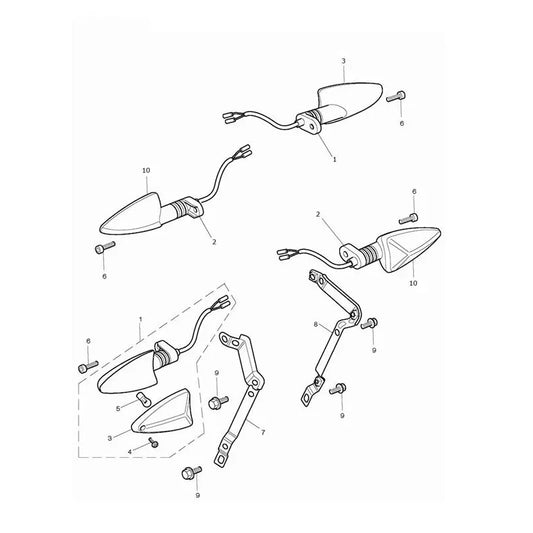Clignotants Street Triple 675R (VIN jusqu'au 560476) Micro-Fiche