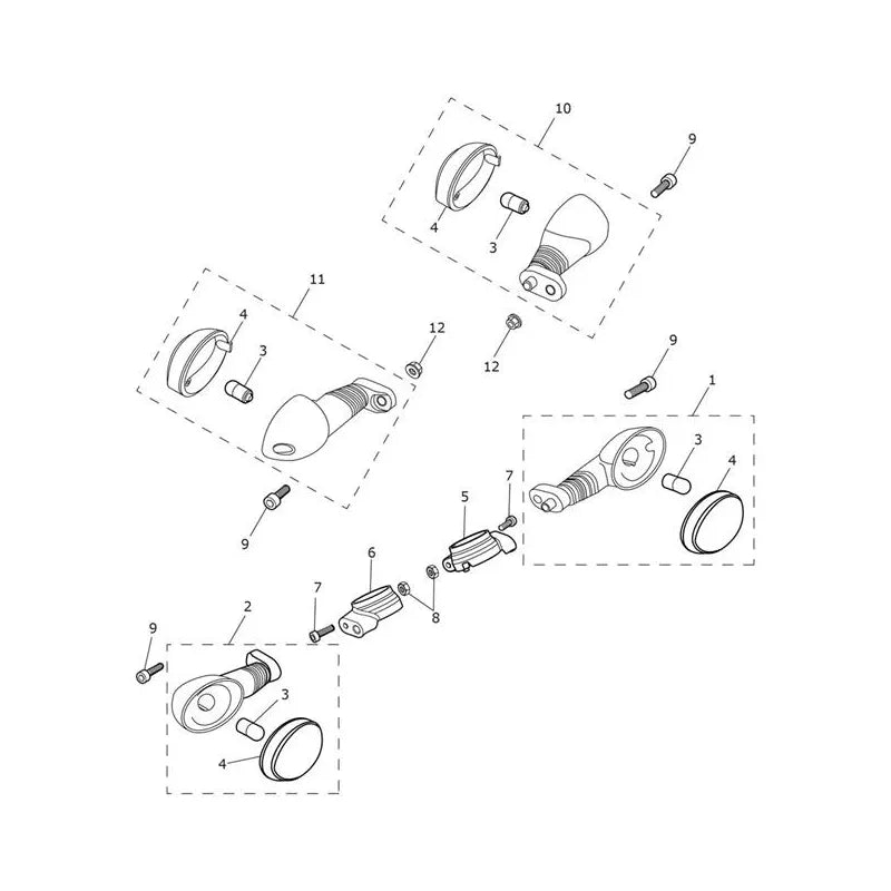 Clignotants Street Twin 900 VIN jusqu'au AB9714 Micro-Fiche