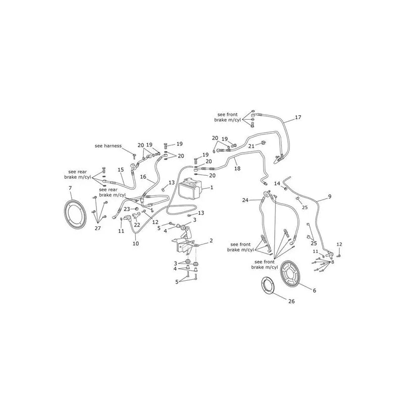 Composants ABS Speed Triple 1050 R VIN jusqu'au 735336 Micro-Fiche