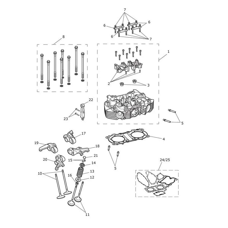 Culasse et Soupapes Bonneville T100 VIN jusqu'au AC5926 Micro-Fiche