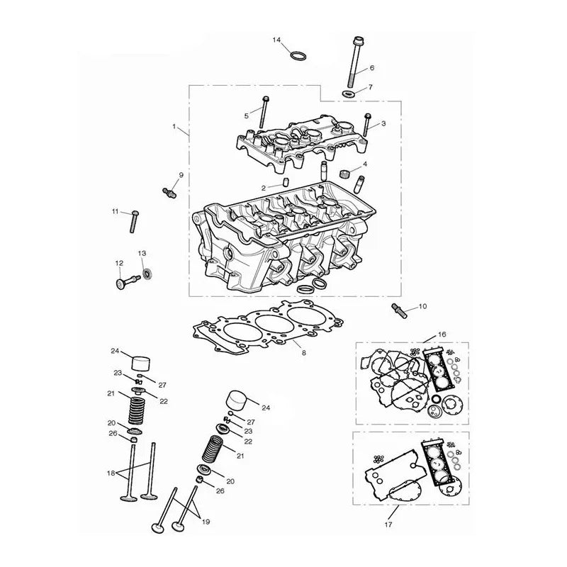 Culasse et Soupapes Tiger 800 XC (VIN jusqu'au 674841) Micro-Fiche