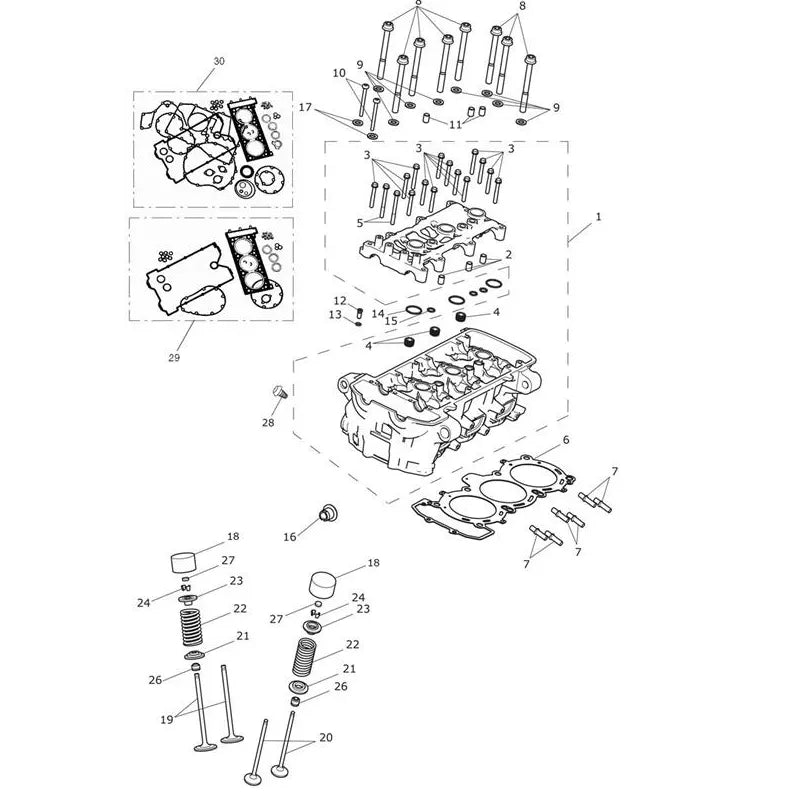 Culasse et Soupapes Tiger Explorer XC (VIN jusqu’au 740276) Micro-Fiche