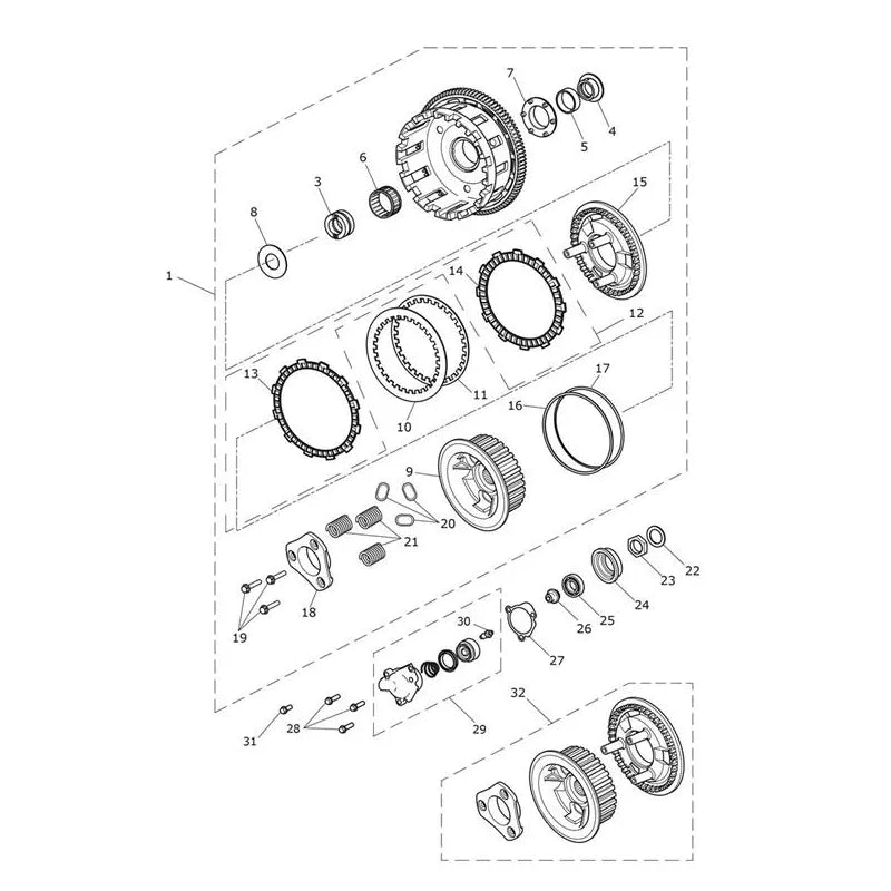 Embrayage Tiger 1200XRx (VIN jusqu’au AV5526) Micro-Fiche