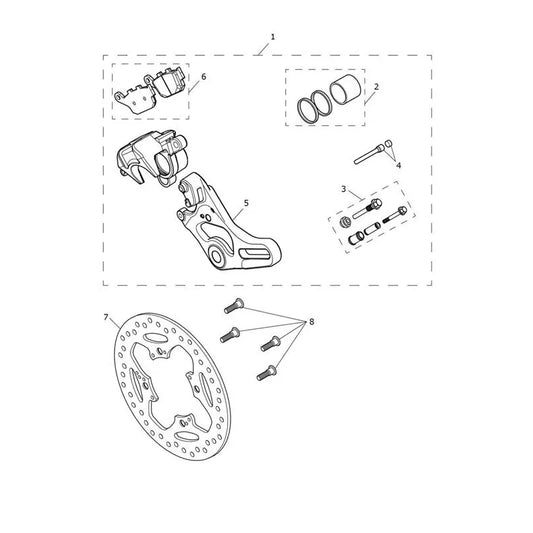 Étrier Frein Arrière et Disque Scrambler 1200 X Micro-Fiche