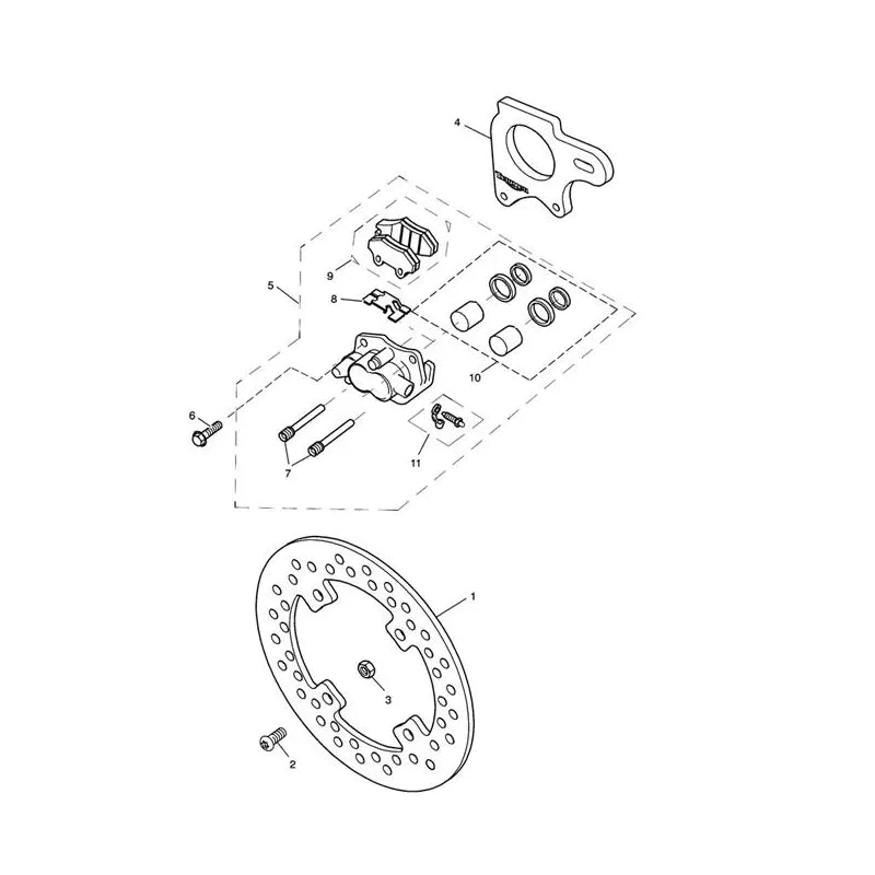 Étrier Frein Arrière et Disque Speed Triple 1050 (VIN 210445 à 461331) Micro-Fiche